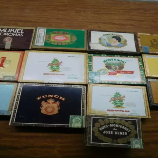 17 Classic Cigar Boxes ~ Some Wood ~ Only $10 each!