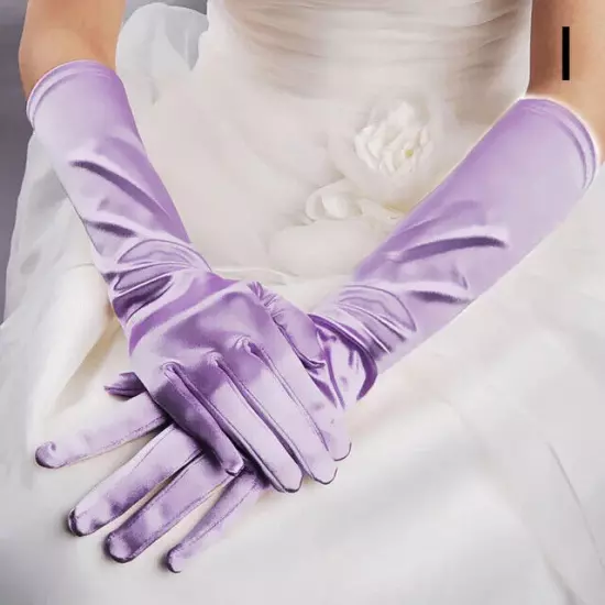 Women's Satin Long Gloves Opera Wedding Bridal Evening Party Prom Costume Glove