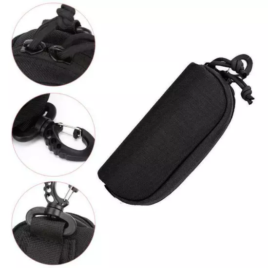 Eyeglasses Hard Case Tactical Molle Zipper Sunglasses Carrying Case with Clip