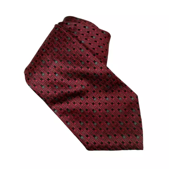 Geoffrey Beene Mens Red Geometric Silk Tie Elegant and Stylish Necktie