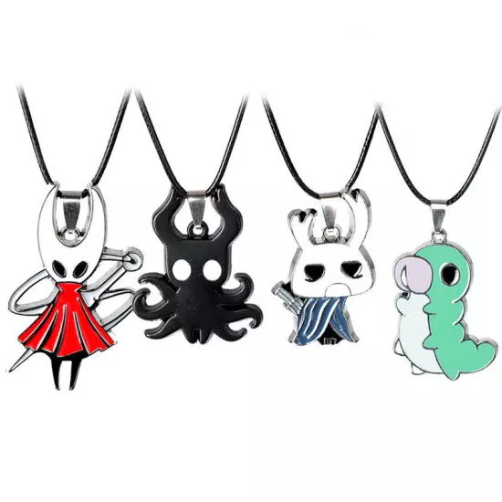 Hollow Knight Game Characters Pendant Keychain Necklace Metal Keyring Xmas Gift