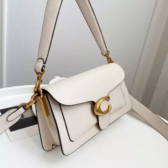 COACH 73995 Tabby Shoulder Bag White Leather Crossbody Shoulder Hand 2way Outlet