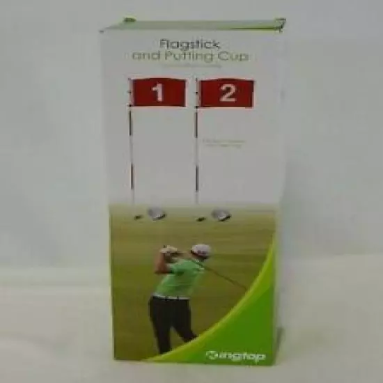 Kingtop Flagsticks & Putting Cups -Two (2) Pin/Cup Red Flag PREMIUM VERSION NEW