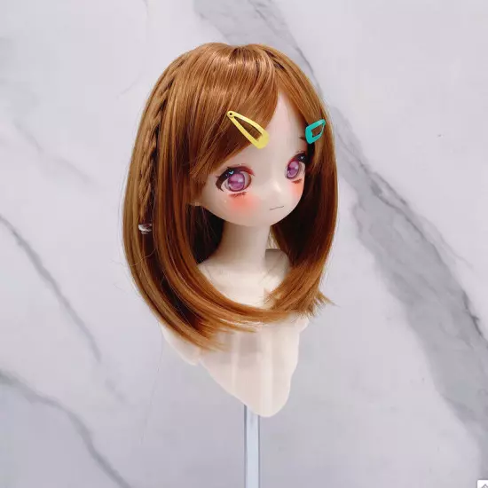 Short hair bangs High Temperature Fiber BJD Doll Wig for 1/3 1/4 1/6 size brown