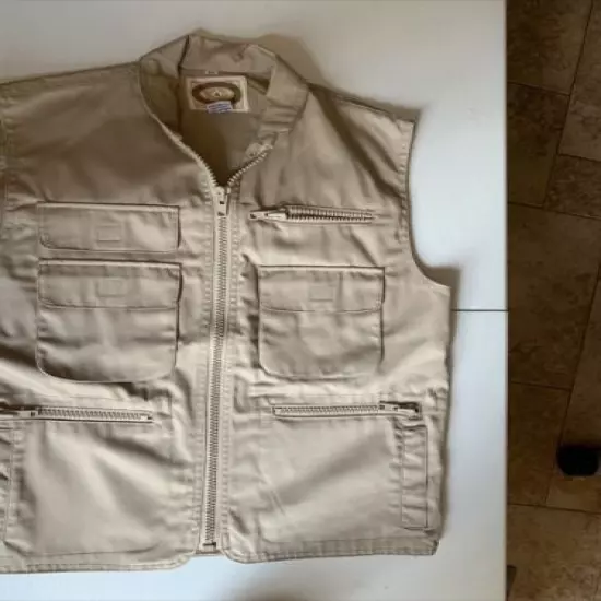 Banana Republic PolyCotton Hunting Vest w Game Bag Men's Size XS EUC Fish Safari