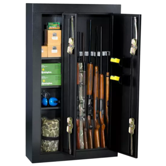 Homak 8-Gun Double Door Steel Security Gun Safe, Black - 32"x10"x57" HS30136028 