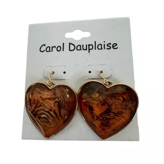 Carol Dauplaise Heart Drop Fish Hook Earrings NEW