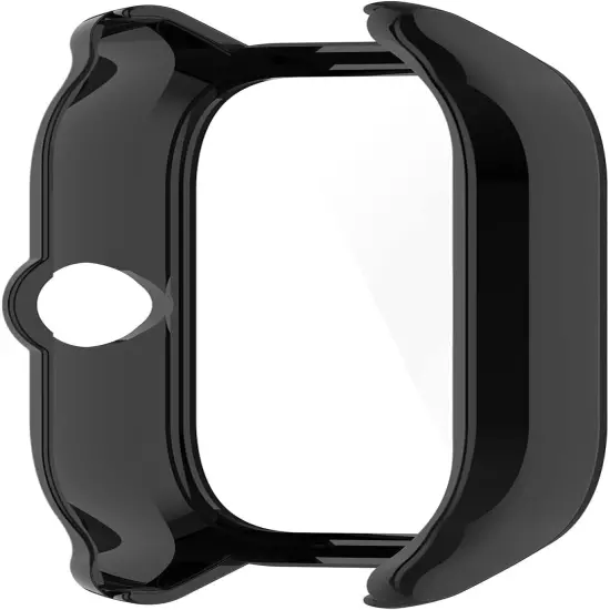 Compatible for Amazfit GTS 4 Case with Built-In Tempered Glass Screen Protector,