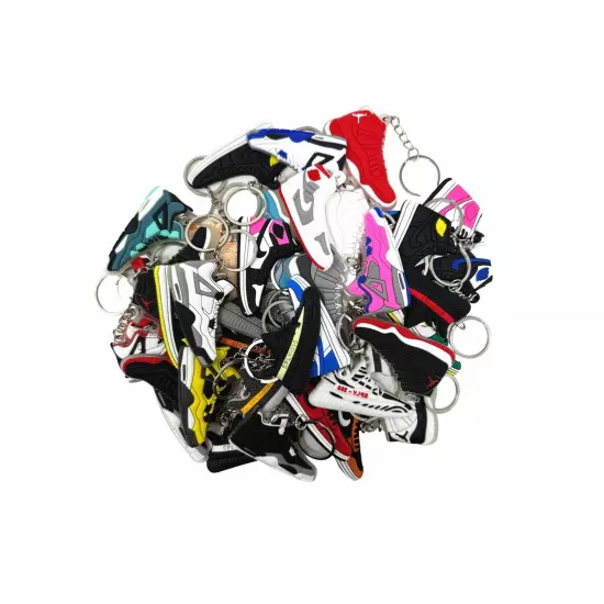 20 Pcs of 2D Sneakers Keychains Hype Beast Sneaker 2D Variety of Keychains Lot