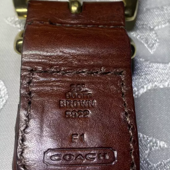 Coach Woven Belt, #5922, Men’s Size 36, Solid Brass Belt, Great Condition