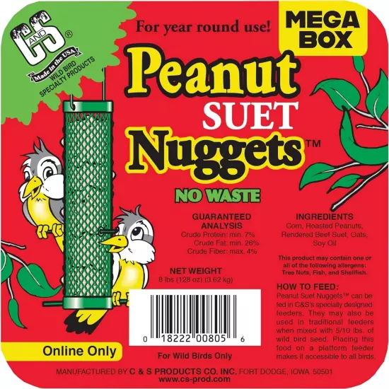 Wild Bird Peanut Suet Nuggets Mega Box, 8 Pounds