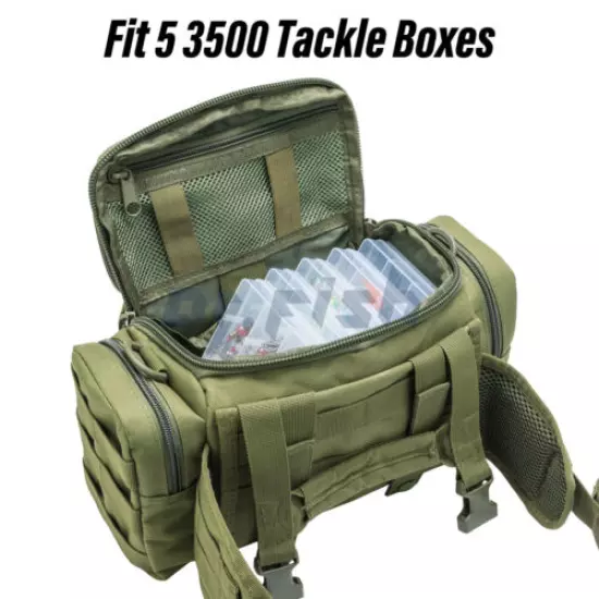 Fishing Tackle Bag Waist Shoulder Tactical Pack 900D Green Water Resistant