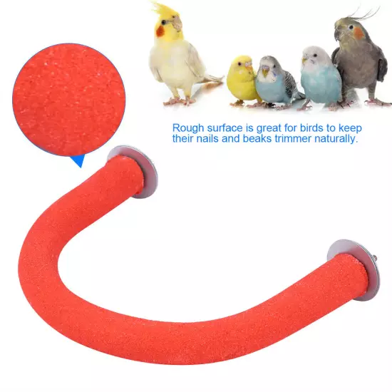  Pet Bird Rough Surfaced Wooden Perch Stand Rack Cage Toy For Beak LLI