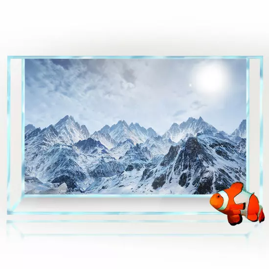 Aquarium Background Sticker, Snow Mountain Fish Tank Decorations Poster