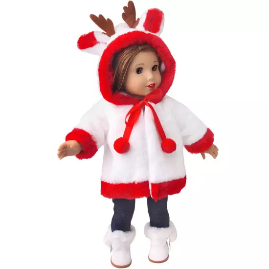 Christmas plush coat made for 18'' American girl doll winter clothes