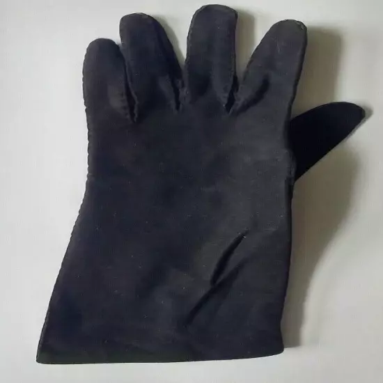 Vintage 60s Women’s Gloves - Black- Cotton - 4 Button (Slip-on) - Size 6 (S)