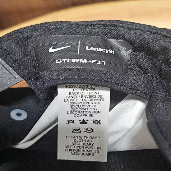 Nike Legacy 91 Storm Fit Aerobill Black/Gray Runnig Strapback Adjustable Hat Cap