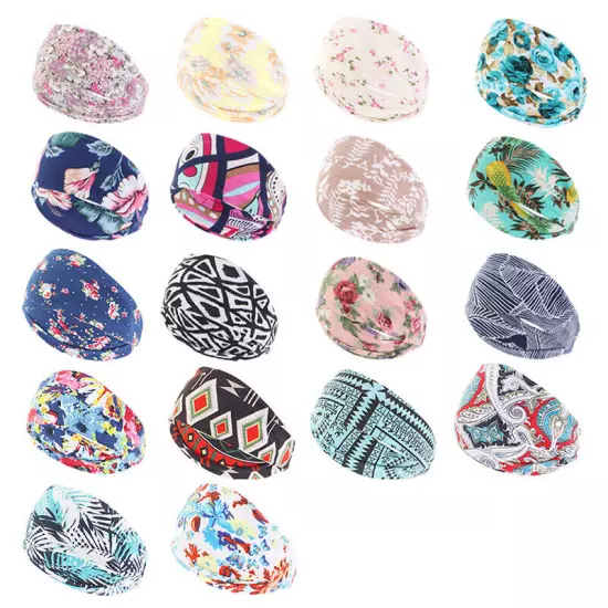 Elastic Hair Band African Print Wide Headband Hair Accessories Fashion DIY Soft□