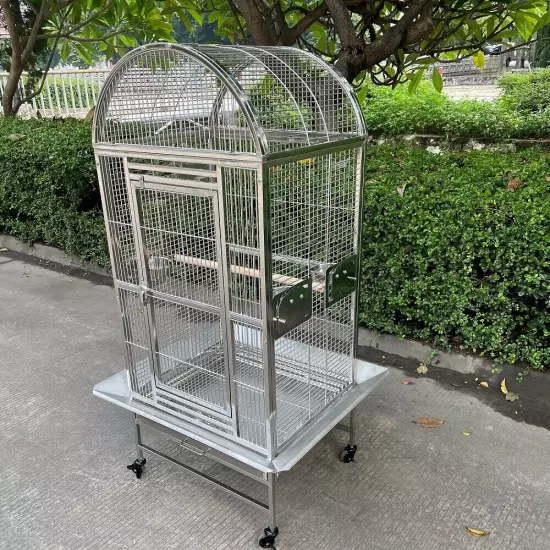 Stainless Steel SUS201 DomeTop Style Small Bird Cage Parrot Cage 24" x 20" x 56"