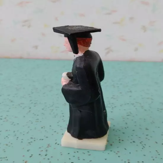 Vintage Graduation Cake Topper Male Graduate Cap And Gown 