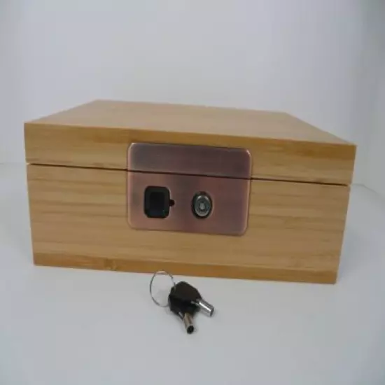 Bamboo Safe with Fingerprint Lock