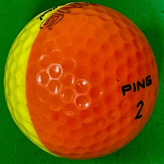 PING Promotional Karsten Orange Yellow GOLF BALL Rare 392 Or 432 Dimple 2 Color