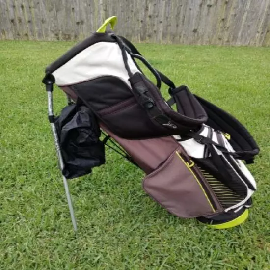 Nice PING 4 SERIES stand/Carry Golf bag with 4 dividers rain cover Brown/White 