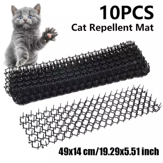 10pcs Pest Dog Cat Scat Mat Animal Deterrent Repellent Plastic Scarer Spike Set