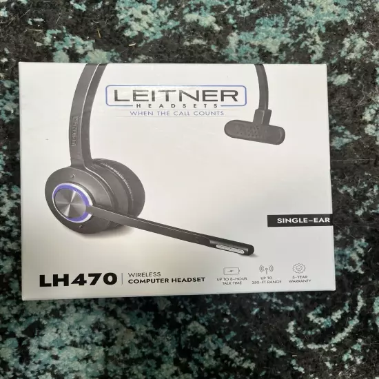 Leitner LH470 – Wireless Computer Headset with Microphone – New Open Box