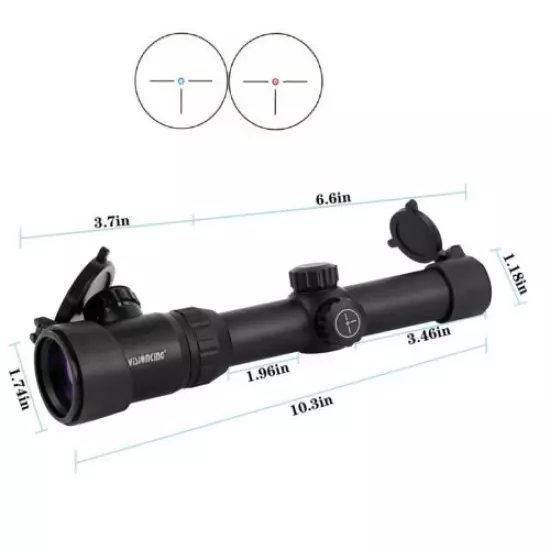 Visionking 1.25-5x26 Rifle Scope Tactical R/G Illuminated Reticle 30mm Tube