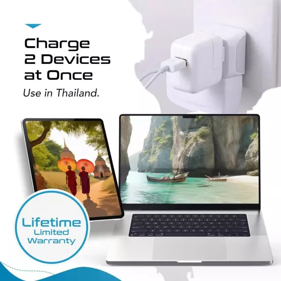 Ceptics Thailand Travel Adapter with Dual USA Input Type O Ultra Compact - 3 Pac