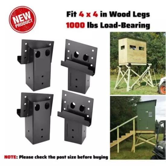 4pk HeavyDuty 4x4 Angle Brackets Deer Hunting Stand Shooting Platform Box Blinds