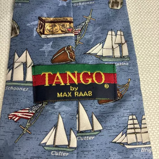 Sailboat Tie Tango Silk All Over Print America Series 4x58 Schooner Clipper