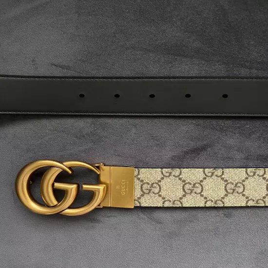 Authentic Gucci Reversible Double G Belt Size 95 fit 32-34