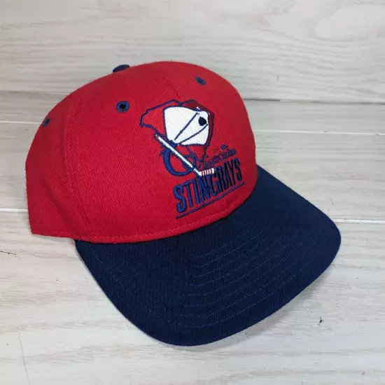 Vtg South Carolina Stingrays ECHL Minor League Hockey Hat Cap Snapback Red USA