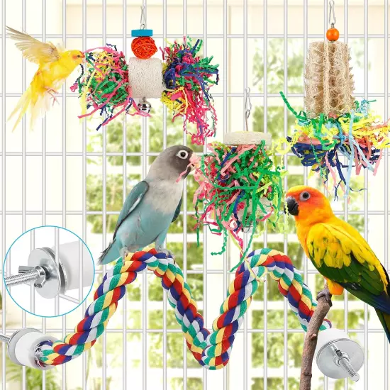 Bird Toys Bird Shredding Foraging Toys Parakeet Toy Chewing Hanging Toy Bird 