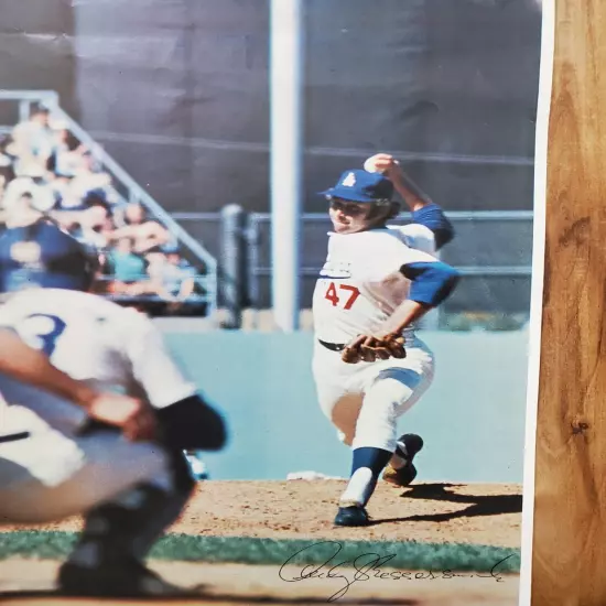 RARE VINTAGE 1975 LOS ANGELES DODGERS POSTER NIGHT CEY LOPES SUTTON MUSSERSMITH