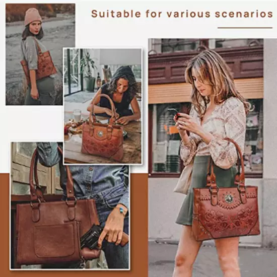 Women Tote Leather Concealed Carry Purse Handle Shoulder Handbag Bag Wallet