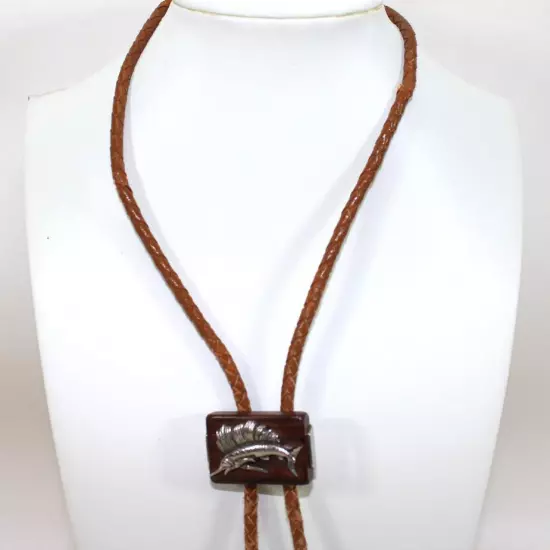 Vintage Marlin Swordfish Sailfish Bolo Cowboy Tie