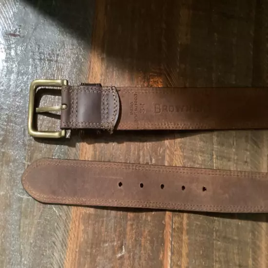 New Men's Browning brown leather belt sz 34