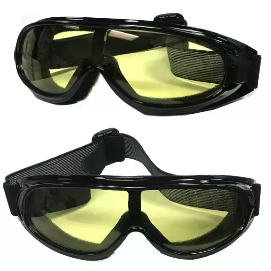 MOTORCYCLE GOGGLES FIT OVER PRESCRIPTION GLASSES SIDE VENTS CHOICE LENS COLOR 