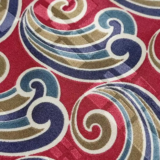 Nautica Classic Silk Necktie USA Made Paisley Swirls Whorls Maroon Olive Blues