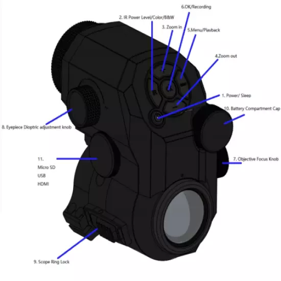 LaserWorks 350M Infrared Night Vision Hunting Attachment for Hunting Scope 