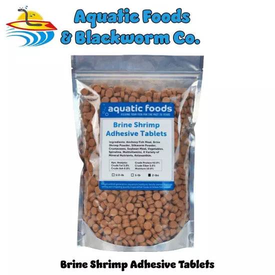 Brine Shrimp Adhesive Tablets for Oscars, Catfish, Cichlids, & All Fish. WL