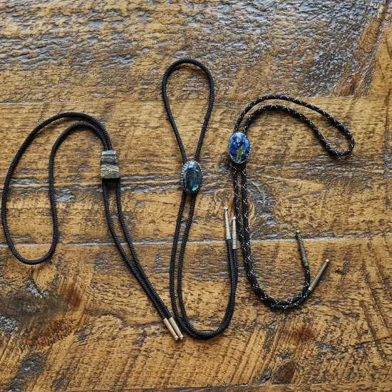 Bolo Tie Lot - Azurite, Labroborite, Banded Jasper