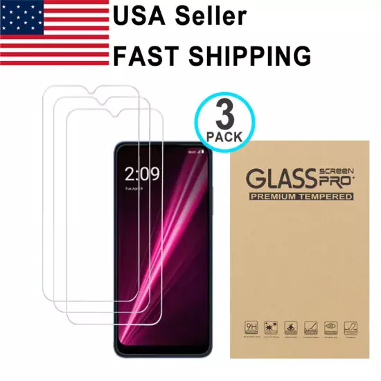 3PK Tempered Glass Screen Protector For T-Mobile Revvl 4 4+ 5G V+ 6 6X Pro 5G