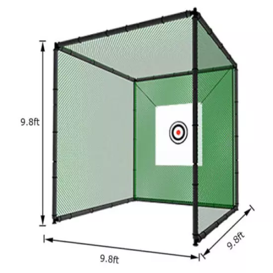 INTBUYING® 9.8ft Golf Practice Network Golf Hitting Net Training Aid Green Color