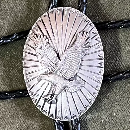 SSI Handcrafted Eagle Bolo Tie Country Western Rockabilly Made In The USA