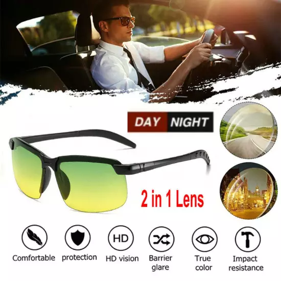 HD Night Driving Glasses Yellow Anti Glare Vision Tinted Unisex Sunglasses