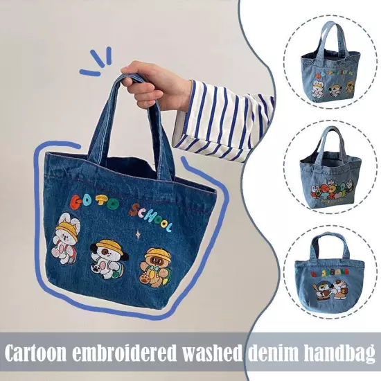 Japanese Cute Bento Bag Handbag Canvas Lunch Box Portable B8Z3 щυ